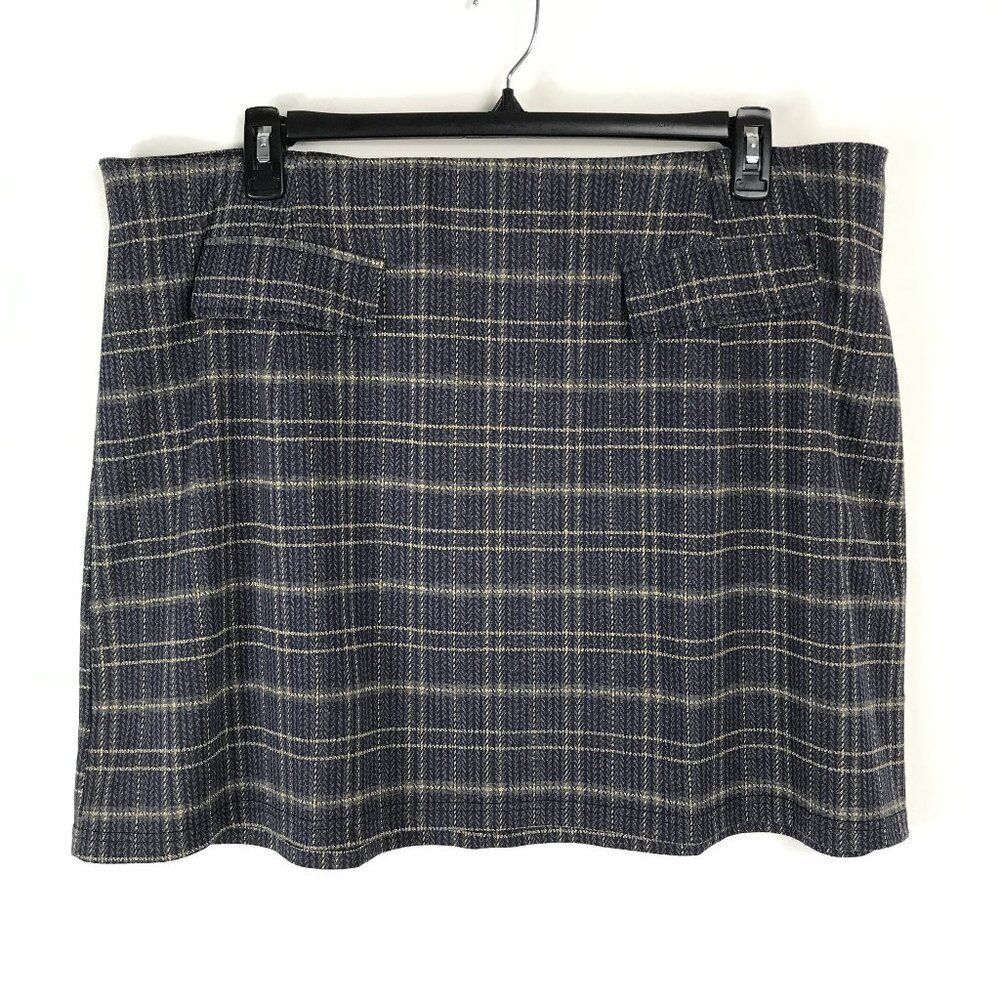 ModCloth Sweet Silver Linings Plaid Mini Skirt Women's Plus Size 2X Zip A-Line